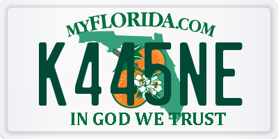 FL license plate K445NE