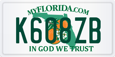 FL license plate K608ZB