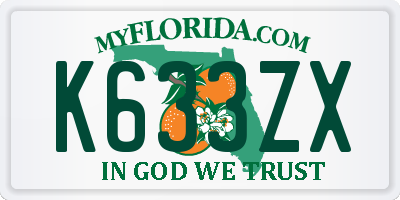 FL license plate K633ZX