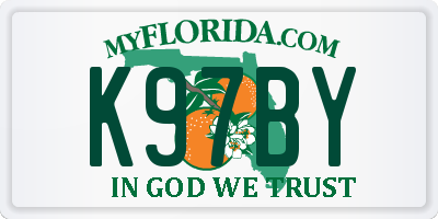 FL license plate K97BY