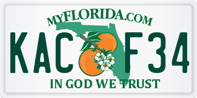 FL license plate KACF34
