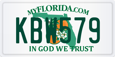 FL license plate KBW579