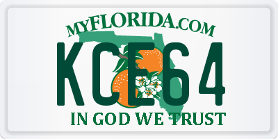 FL license plate KCE64