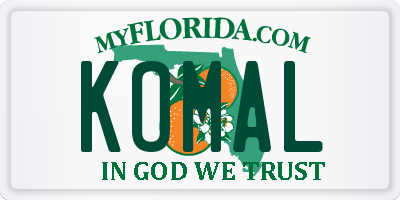 FL license plate KOMAL