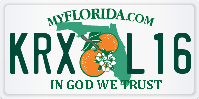 FL license plate KRXL16