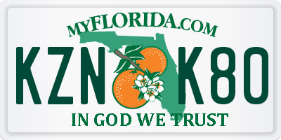 FL license plate KZNK80