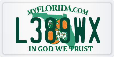 FL license plate L389WX