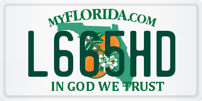 FL license plate L665HD