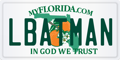 FL license plate LBATMAN