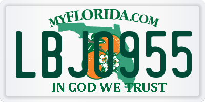 FL license plate LBJ0955