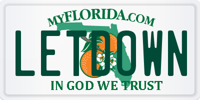 FL license plate LETDOWN