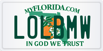 FL license plate LOLBMW