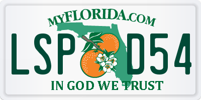 FL license plate LSPD54