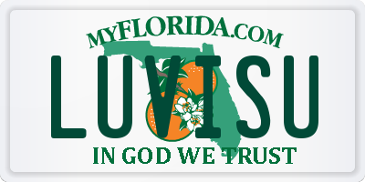 FL license plate LUVISU