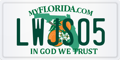 FL license plate LWJSO5