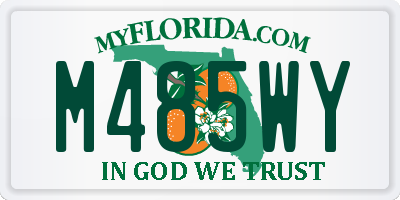 FL license plate M485WY