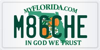 FL license plate M86CHE