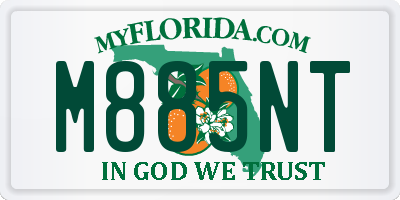 FL license plate M885NT