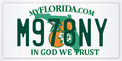 FL license plate M978NY