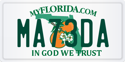 FL license plate MA73DA