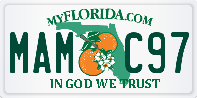 FL license plate MAMC97