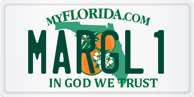 FL license plate MARGL1