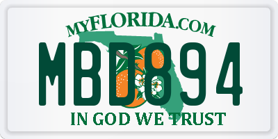 FL license plate MBD894