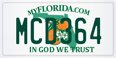 FL license plate MCD364