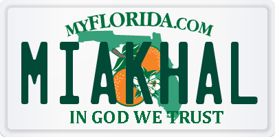 FL license plate MIAKHAL