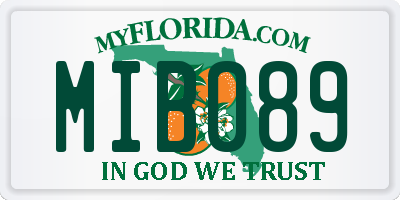 FL license plate MIB089