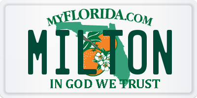 FL license plate MILTON