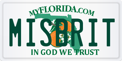 FL license plate MISBRIT