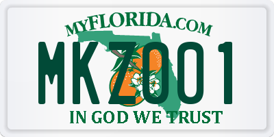 FL license plate MKZ001