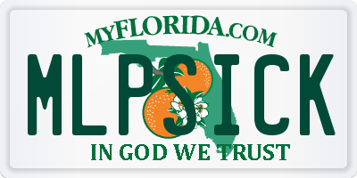 FL license plate MLPSICK