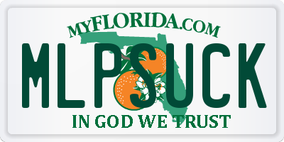 FL license plate MLPSUCK