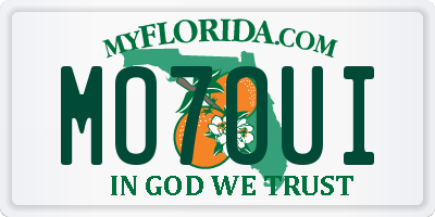 FL license plate MO7OUI