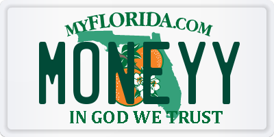 FL license plate MONEYY