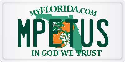 FL license plate MPETUS