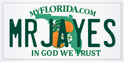 FL license plate MRJAYES