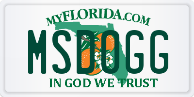 FL license plate MSDOGG