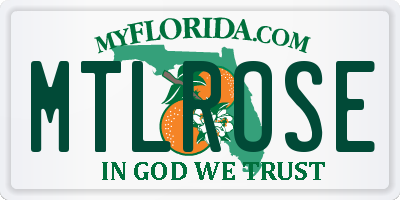 FL license plate MTLROSE