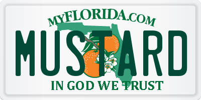 FL license plate MUSTARD