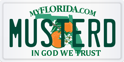 FL license plate MUSTERD