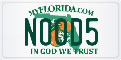 FL license plate N00D5