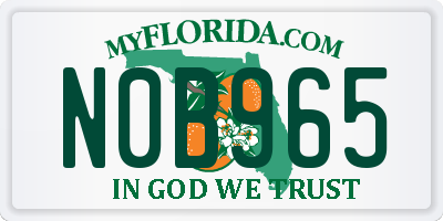 FL license plate N0B965