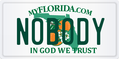 FL license plate N0BODY