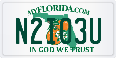 FL license plate N2I03U