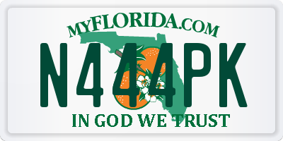 FL license plate N444PK