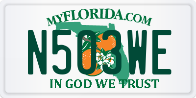 FL license plate N503WE