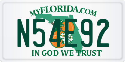 FL license plate N54E92